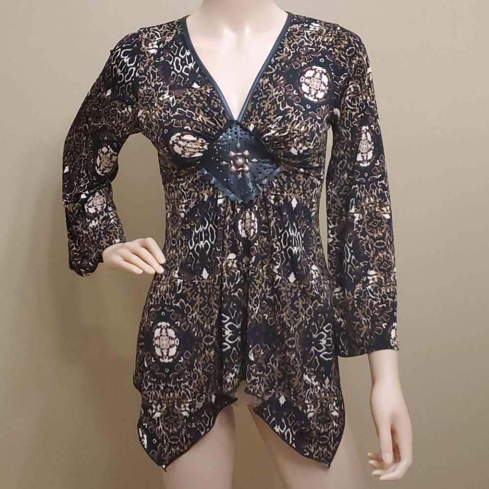 Bell sleeve embellished blouse